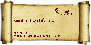 Kmety Abelárd névjegykártya
